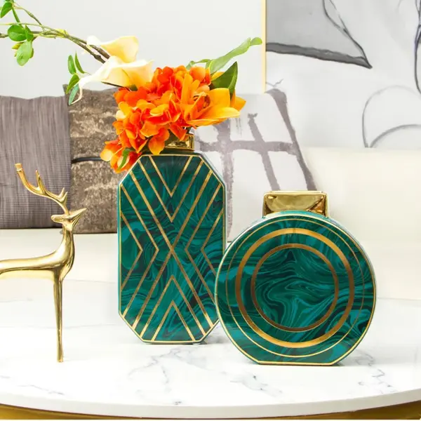 Vase vert couleur agate