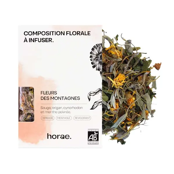 Composition florale à infuser - Fleurs des Montagnes Bio 60g vrac x6 Horae